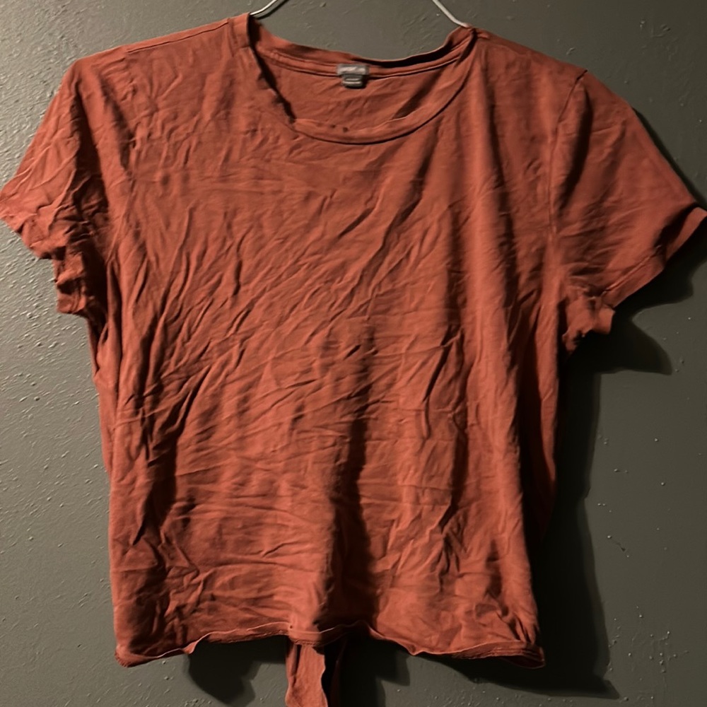 Light red crop top with tie back